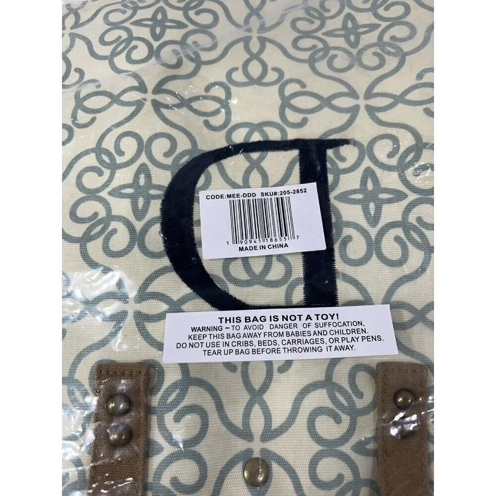 monogrammed D tote new